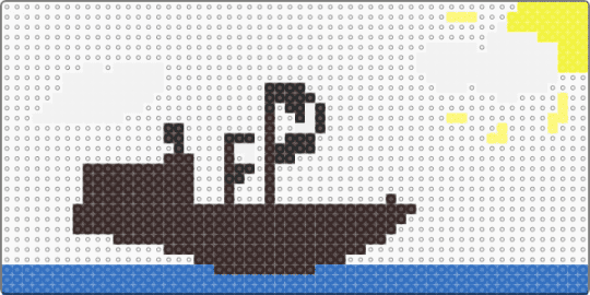 pirate boat - blue,brown,cotdboating
