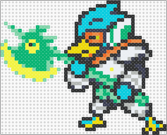 Berdly (Battle) - green,yellow,light blue,colorful,deltarune