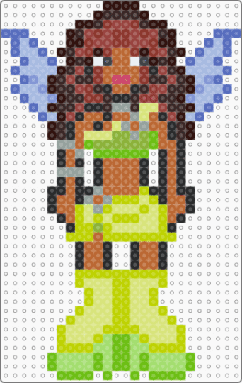 ashia pixel sprite - green,red,tan,colorful,winx club