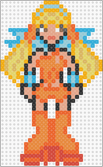 Stella pixel sprite - orange,light blue,winx club,stella winxclub