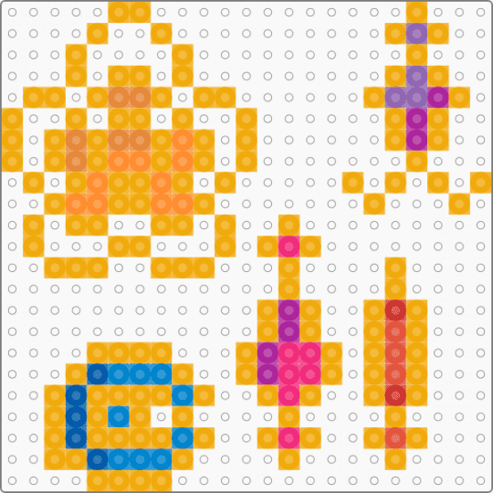 small madoka magica transformed soul gems fuse beads pattern - orange,madoka magica