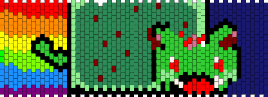 zombie nyan cat - green,purple