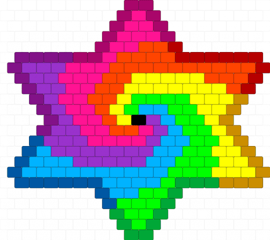 6 point spiral less black - pink,purple,green,colorful
