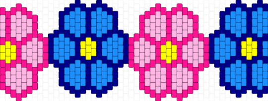 Flowers - light blue,pink