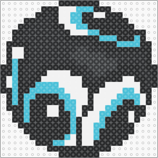 Black ball - black,light blue,white