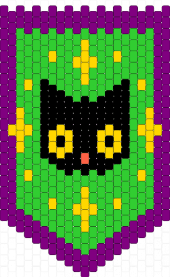 cat banner - green,pink