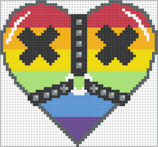 Harness Heart - bdsm,harness,heart,red,orange,green,light blue,colorful