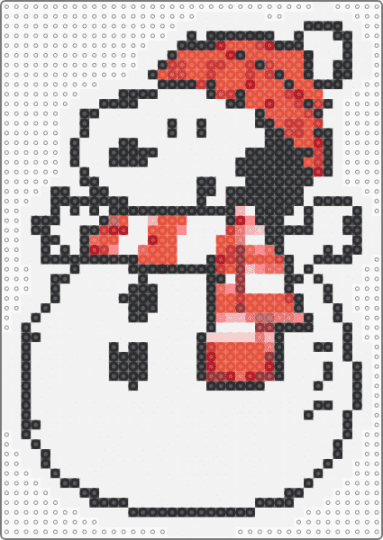 snoopy snowman - white,red