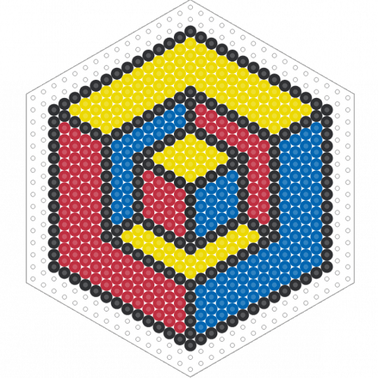 Cubess 03 - cube,trippy,geometric,optical illusion,cubes,yellow,red,blue