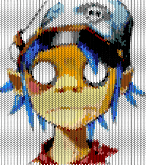 2-D - white,light blue,gray,orange,colorful,gorillaz,2d,2d gorillaz,gorillaz 2d