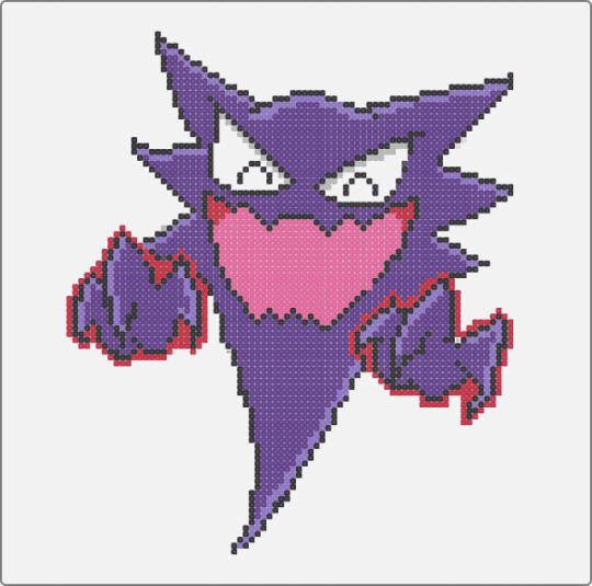 Haunter Laugh 2x2 - haunter,pokemon,anime,video game,ghost,gaming,white,purple,pink