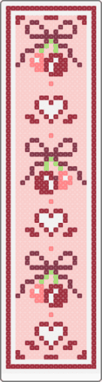 Cherry Bookmark - red,beige,bookmark,cute,cherry,hearts