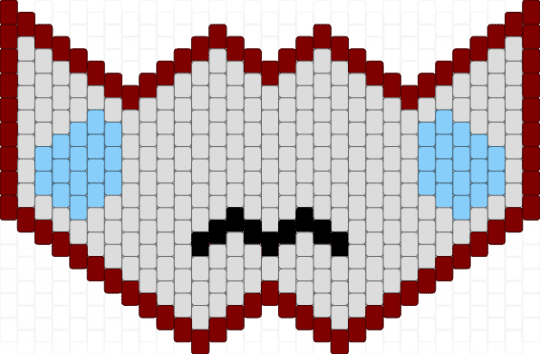 sad gangle mask - white,brown,light blue