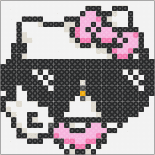 Peace Kitty - black,white,pink,beige