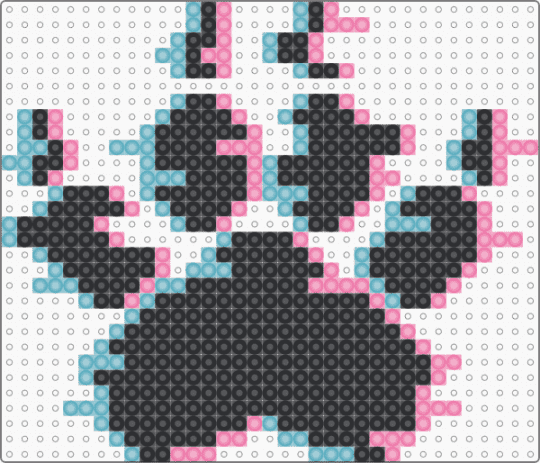 Glitched Paw - black,pink,light blue,cotdglitchart,blue,glow,paw,dog