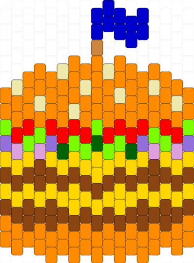 Burger - orange,yellow,red,cotdburgers,tan,food,charm