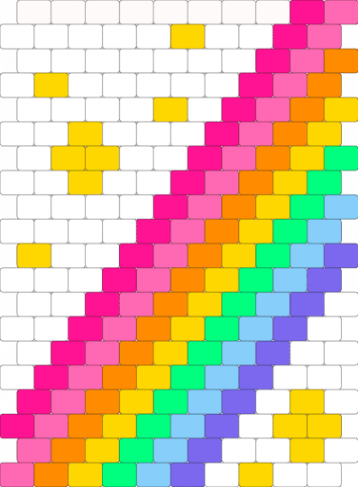 Rainbow - white,pink,yellow