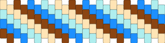 Striped Blue and Brown Mini Cuff /Small 24 - light blue
