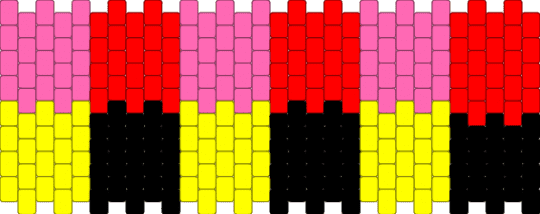 Alt. Color Block Cuff /Medium 30 - pink,red,yellow,color,block