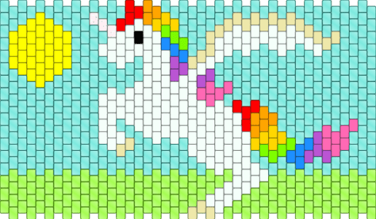 Unicorn Pegasus - green, light blue