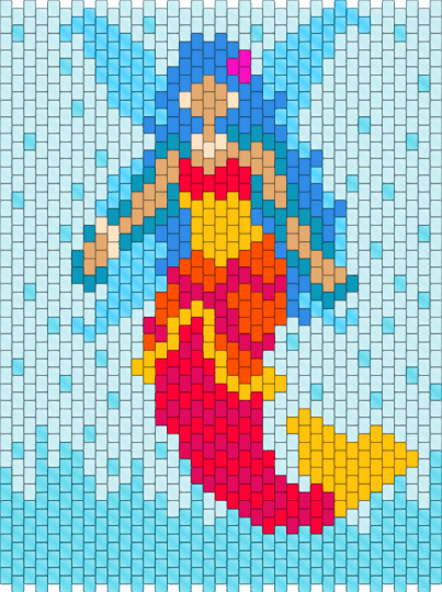 Fairy Mermaid Panel V.3 - fairy, light blue, mermaid