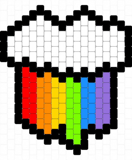 Melting Rainbow Cloud - white,green,red,colorful