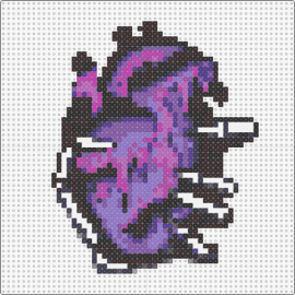 Purple Heart in Skeleton Hand - heart,skeleton,horror,spooky