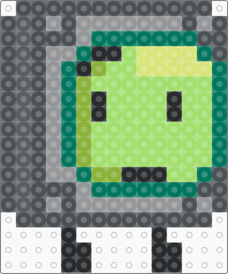 Button - Object invasion - gray, green, osc, purple