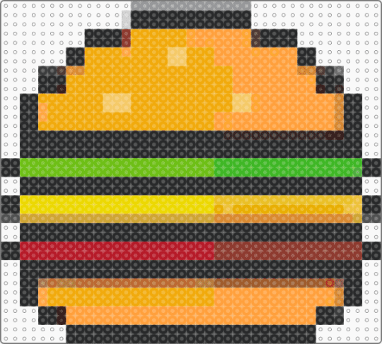 Hamburger - black, cotdjunkfood, orange