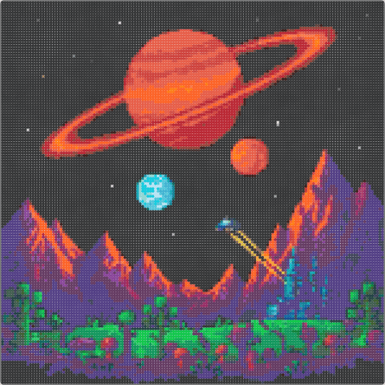 Space - black,red,purple,pink,green,colorful,cotdotherplanets