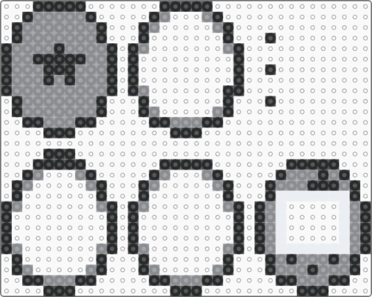 Grey Star Perler Tamagotchi Shaker - gray