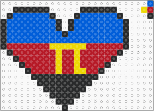 Polyamorous Heart - blue,red