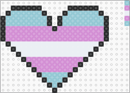 Trans Heart - light blue,pink