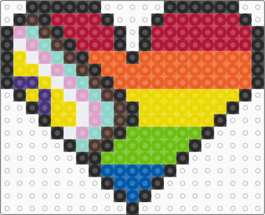 Pride Progress Heart - red,yellow,orange,green