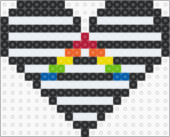 Straight Ally Heart - black,white,orange,yellow,colorful