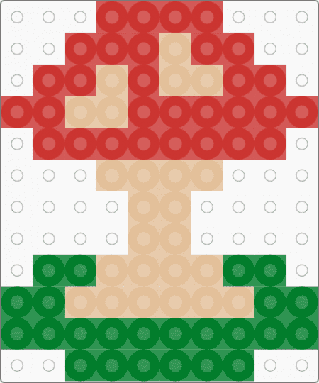 mushroom on land perler/fuse - red