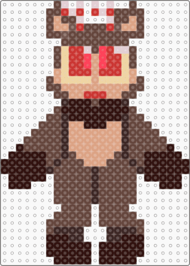 Rudie from dandys world - brown,dandys world,perler,rudie dandys world,rudie,christmas