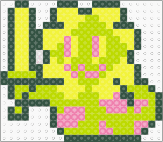 Floradinn deltarune with sword - gray, green, yellow
