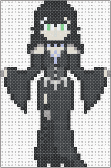 goth girl - black,beige,gray