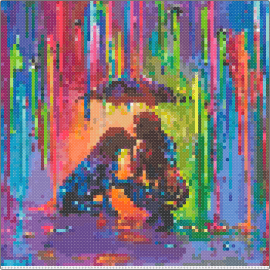 Paino - painting,colorful,rain,drip