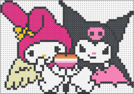 lesbian my melody and kuromi - pink