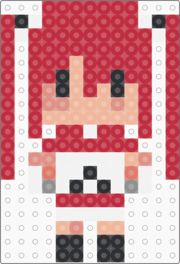REMIXED PATTERN - Anarchy-Chan - Mahou Shoujo Magical Destoyers Fuse Perler Bead Doll - CREDIT IN DESCRIPTION - red,magical mad,anarchy,anarchy chan,jun inagawa,mahou shoujo,magical destoyers,god save the otaku,anime