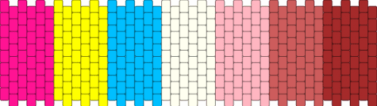 Pansexual Lesbian Pride Multi Stitch/Peyote - pink,red,pansexual lesbian,pride,lgbt,lgbtqia,lgbtq,flag,pansexual,lesbian