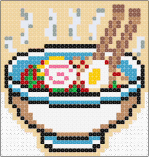 Hot Ramen - tan,beige,light blue