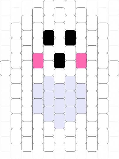 Cute Ghost w/Heart 2/4 - ghost,charm,spirit,face,character,series,holiday,spooky,halloween,white,cute,heart