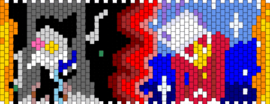 Tenna and Spamton - red,purple,orange,colorful