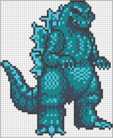 Godzilla (FnF Monster Of Monsters) - purple,teal,godzilla,video games,fnf