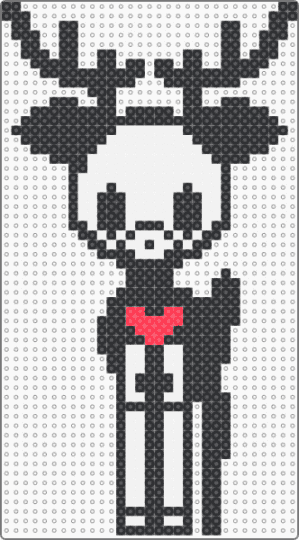 Skelanimals, Holly The Reindeer - black,white,skeleton,reindeer,spooky,cute