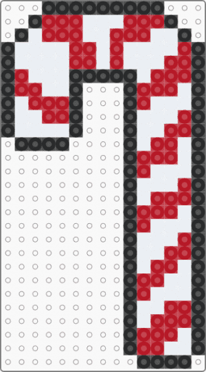 Kandi cane - white,red