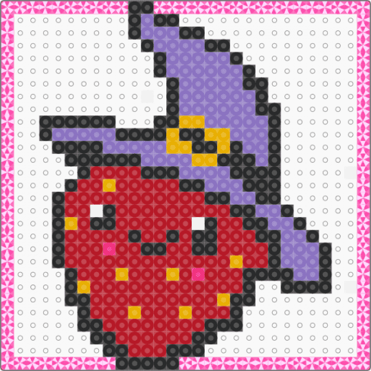 Strawberry Witch from Hey Bear Sensory Halloween - red,pink,blue,heybear,heybearsensory,strawberry,kawaii,witch,halloween,character,fruit